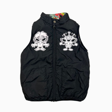 Veste mi-saison noire sans manche puffer réversible 5Y