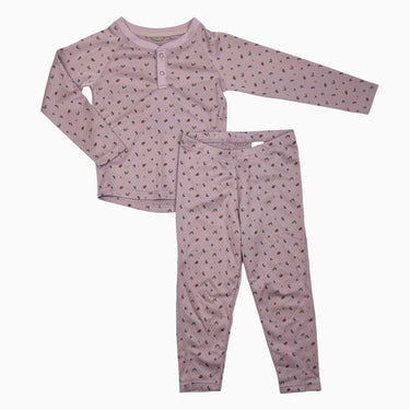 Ensemble sous-couche Capilene mauve imprimé floral 3Y