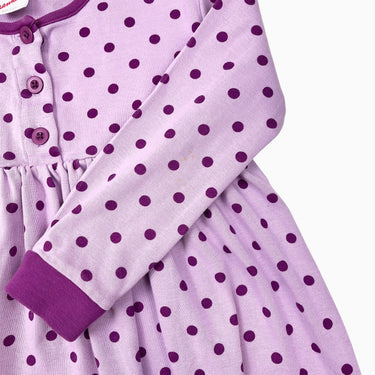 Robe orchidée à imprimé pois en coton 110CM
