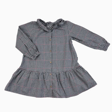 Robe à vichy noir et rouge 2-3Y
