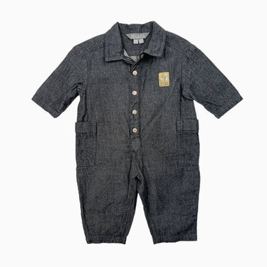 Combi en coton chambray charcoal 6-9M