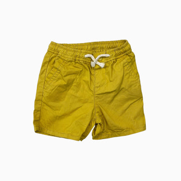 Short jaune en coton à taille élastique 6-9M