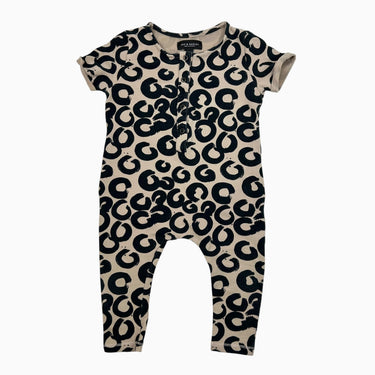 Combi taupe à motifs noirs 6-12M