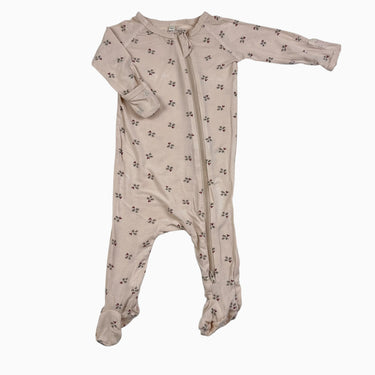 Pyjama rose pale 'branche de houx' en modal 3-6M