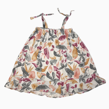 Robe à bretelle imprimé feuille en coton bio 3Y