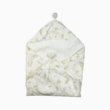 Cape de bain blanche 'prairie' doublée en ratine