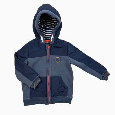 Manteau-veste à capuchon marine doublé en peluche 3Y