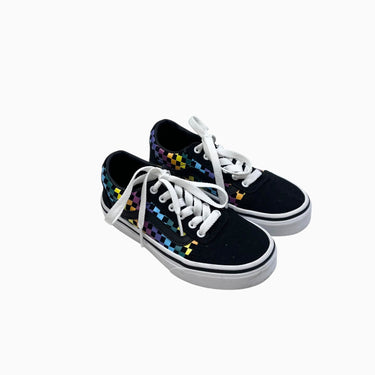 Sneakers à damiers multicolores à lacet 12US