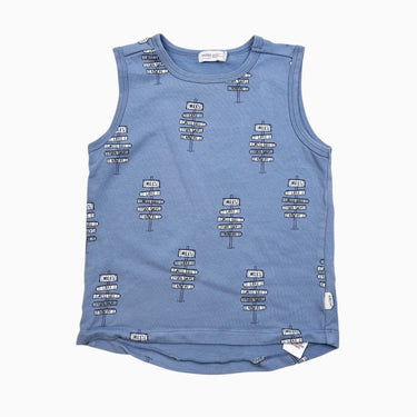Camisole bleue 'panneau' 4Y