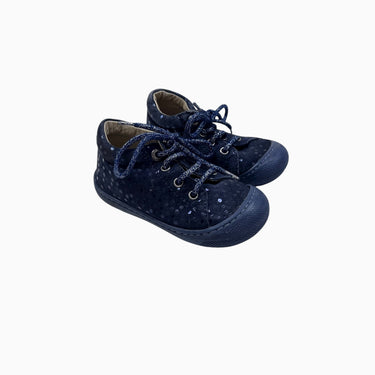 Souliers marines à pois scintillants en cuir à lacets 21EU