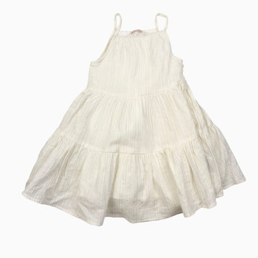 Robe vanille à rayures argentées 4Y