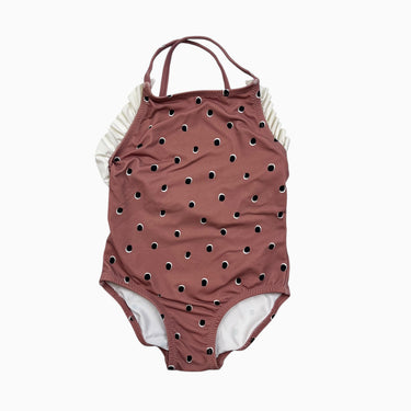 Maillot terracotta à pois noirs 12-24M