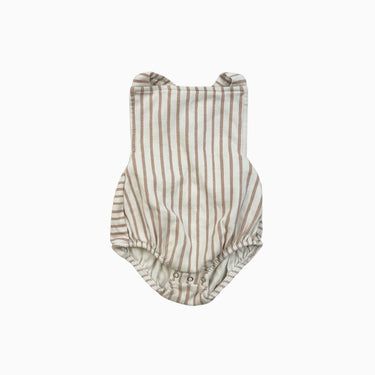 Barboteuse à rayures roses 6-12M