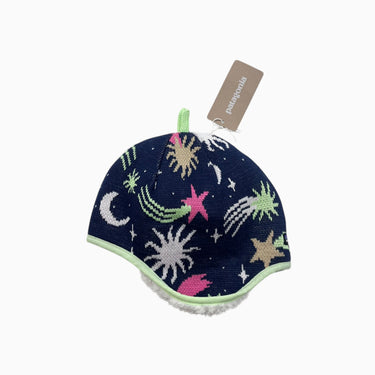 Tuque marine étoile doublée en sherpa blanc 18-24M