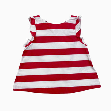 Blouse sans manche à rayures rouges 3Y