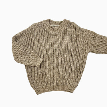 Pull sable en tricot de coton chiné L 8-9Y