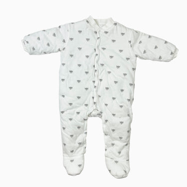 Combi blanc 'loups' matelassé 12M