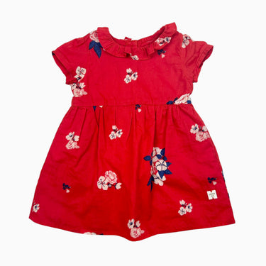 Robe rouge fleurs 6M