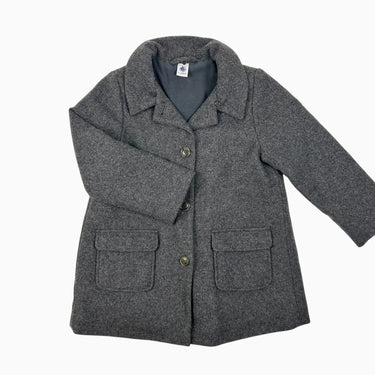Manteau gris en laine et polyamide 6Y