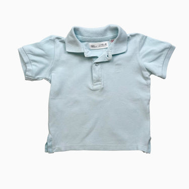 Polo aqua pastel en coton piqué 9-12M