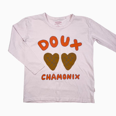 Chandail rose 'Doux Chamonix' en coton bio et elastane 8Y