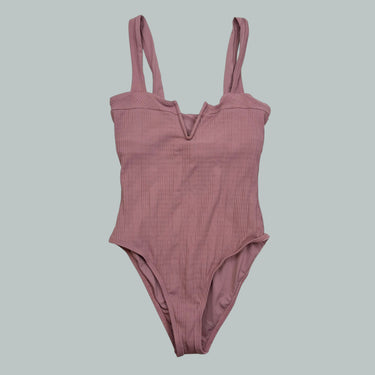 Maillot vieux-rose avec encolure en V pour femmes M