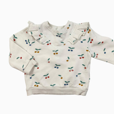 Pull blanc 'cerises' 24M