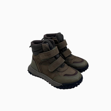 Bottes d'hiver kaki à velcro doublées en polar 28EU