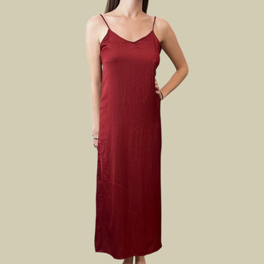 Robe rouge 'slip dress' en poly pour femmes XS