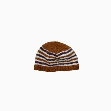 Tuque caramel à rayures en tricot 0-3M