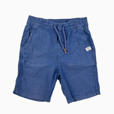 Bermudas bleus en coton et lin 7-8Y