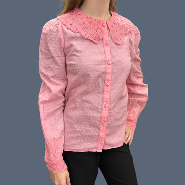 Blouse rose point d'esprit 'Katherine' pour femmes 34EU