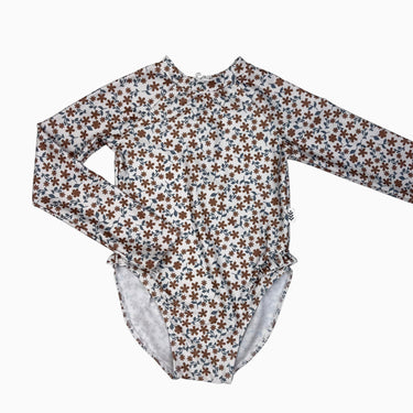 Maillot blanc fleuri latté 6-7Y