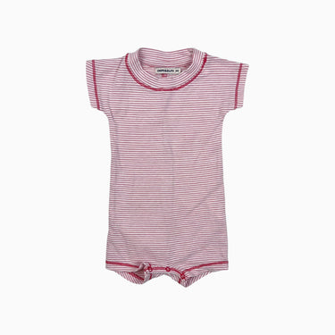 Combi short 'body' à rayures rouges-roses 56CM 3M