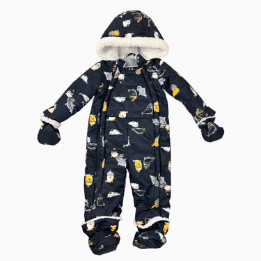 Combi d'hiver noire 'morses' doublée en polar 18-24M