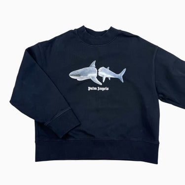Pull noir 'requin' en coton terry 8Y