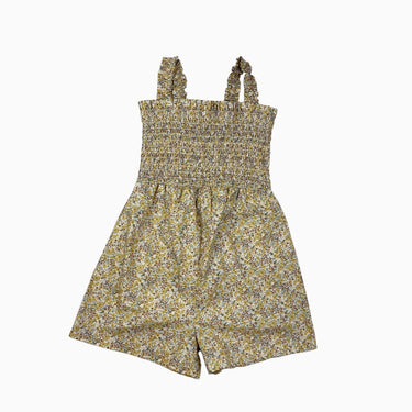 Combi fleurie jaune avec smock 6-7Y