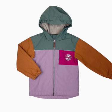 Manteau soft shell à capuchon colorblock 6Y