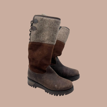 Bottes marrons doublées en laine pour femmes 36EU