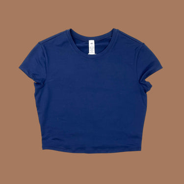T-shirt bleu de sport en poly et élastanne pour femmes M