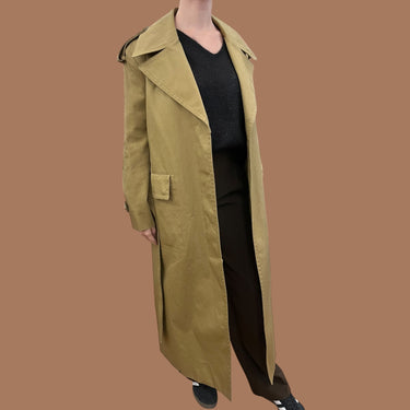 Manteau trench latté en coton épais pour femmes XXS