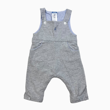 Salopette grise 'ancre bleue' 12M