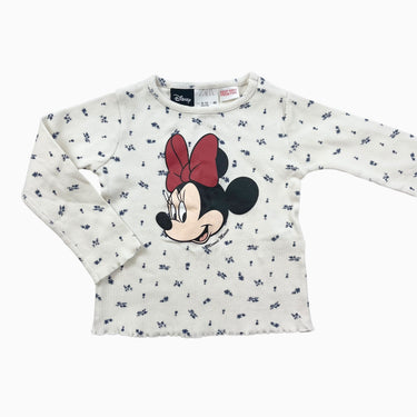 Chandail blanc fleuri 'Minnie Mouse' 9-12M
