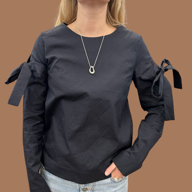 Blouse noir en coton, nylon et spandex pour femmes 6US