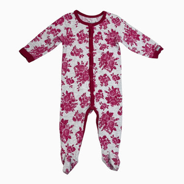 Pyjama gris et rouge 'roses' 6M