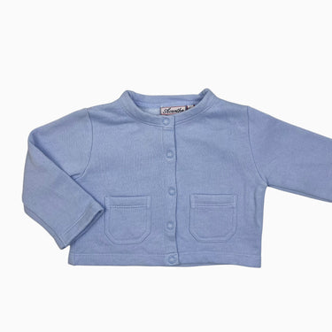 Cardigan bleu ciel en coton 12M