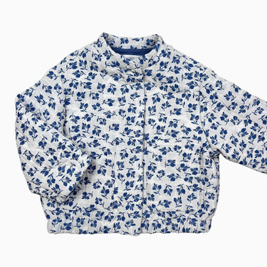 Veste matelassée 'floral bleu' 3-4Y