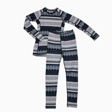 Ensemble style sous-couche gris à motifs hivernaux 140CM 10Y