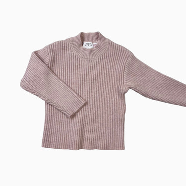 Pull rose cotelé 9-12M