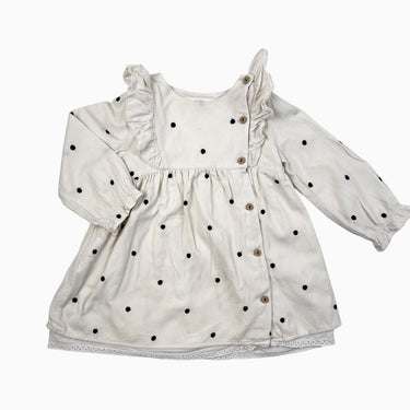 Robe vanille à pois 2-3Y